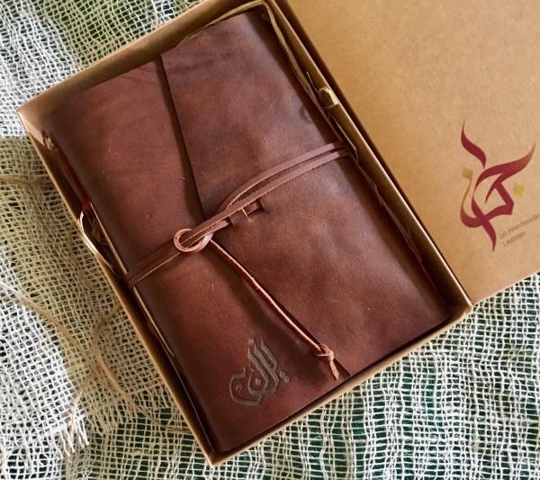 Brown leather notebook