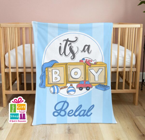 it's a boy Blanket (belal)