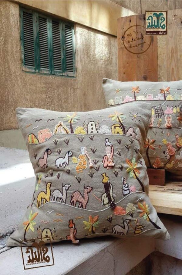 falahy gray beige cotton cushion