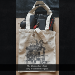 The Champollion's Tree Tote Bag.Tattoo Print