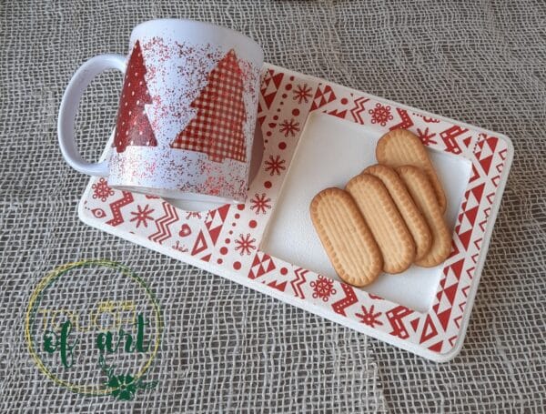 Divided tray with a mug