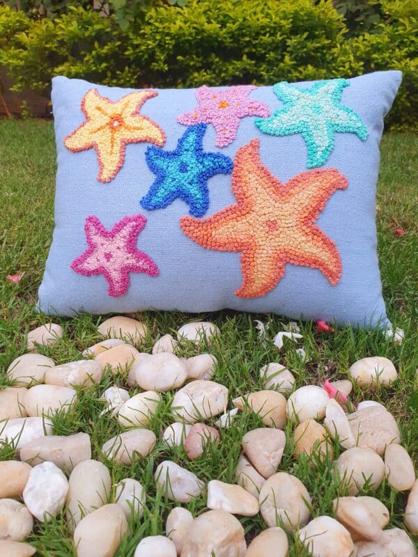 Light Blue colorful sea stars cushions