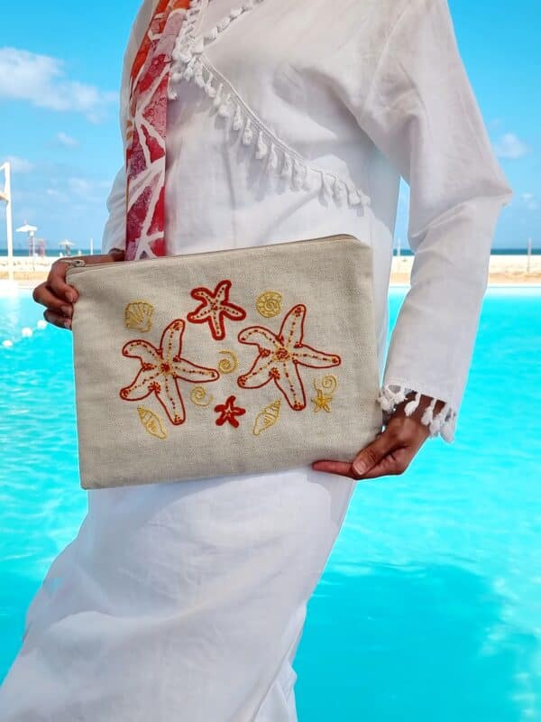 Sea Star Linen Clutch