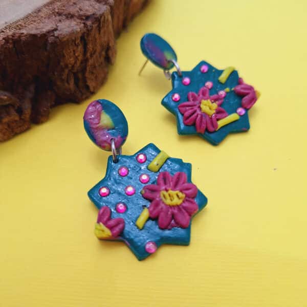 Polymer clay studs earrings 'Spring'