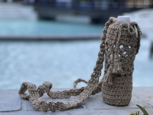 Burlap Small bottle bag