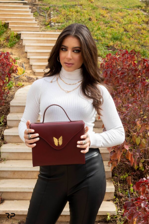 Burgundy Mini Satchel wings