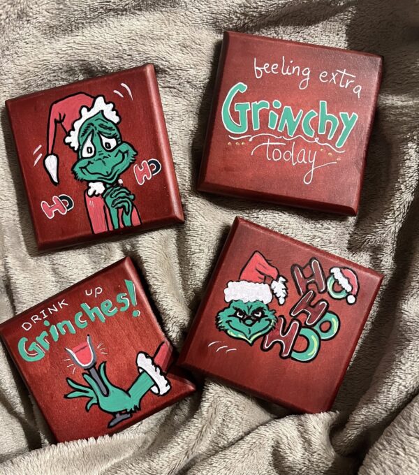 Grinch coasters