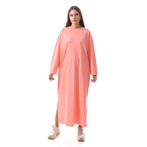 Peach Shirt dress Long sleeves