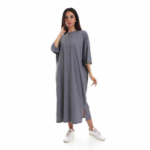 Grey Melange half sleeve shirt Dress