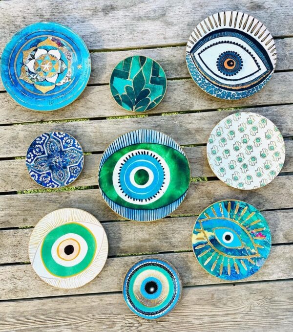 "Green Eye" Wall Decor Plates