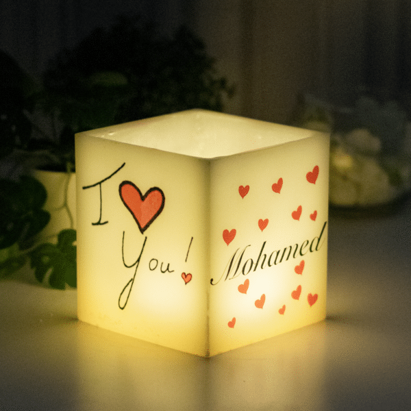 Love, Personalized Candle, Flameless Candle, Handmade Hollow Candle