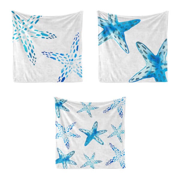 Set of Three towels microfiber 30*30 playful starfish