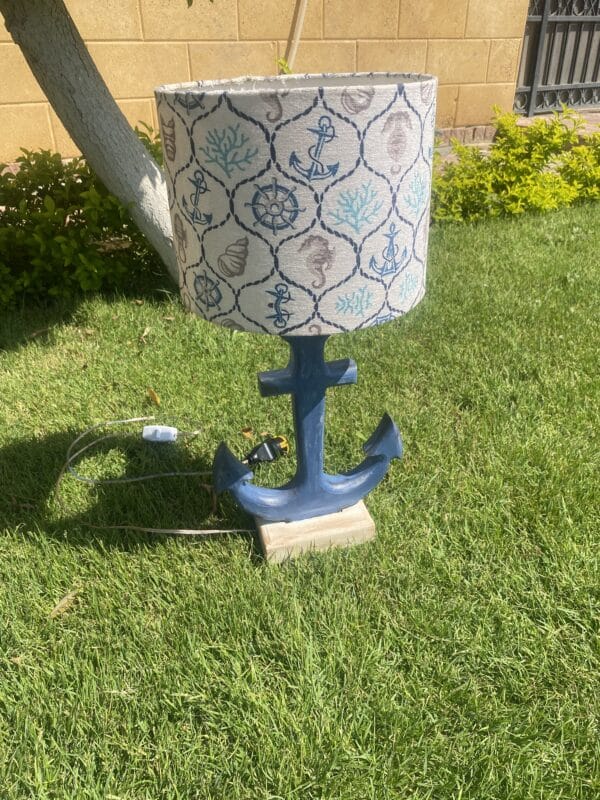 Coastal Blue Anchor Side Lamp