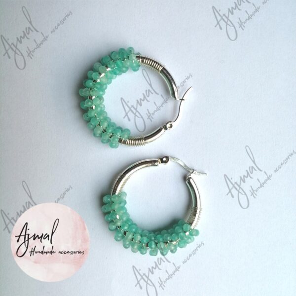 Aqua agate earring