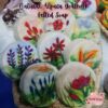 Felted goatmilk circular soaps