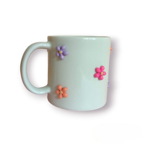 Flower - Mint Green Porcelain Mug - 300ml