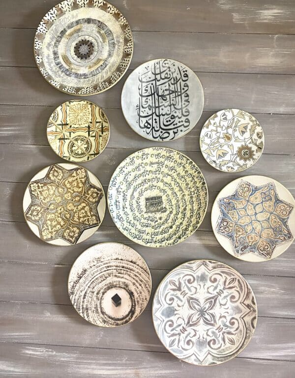 Grey x Beige Islamic Wall Plates Collection