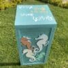 Wooden sofa side table with sea horses collection