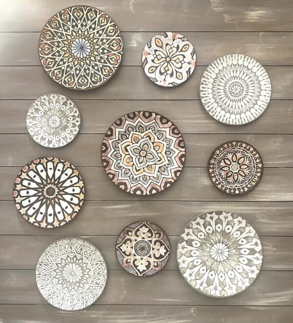 Moroccan Brown Tiles Wall Plates