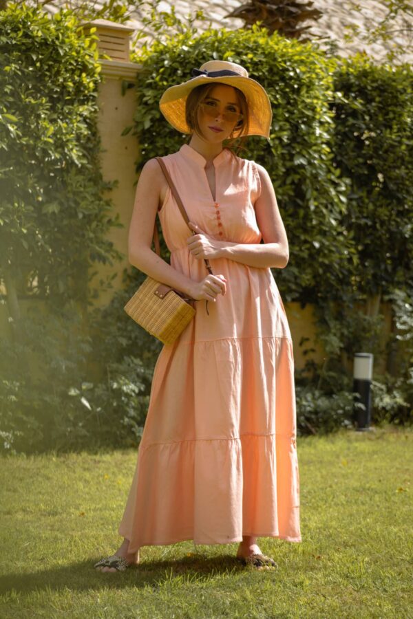 Peach Linen Dress