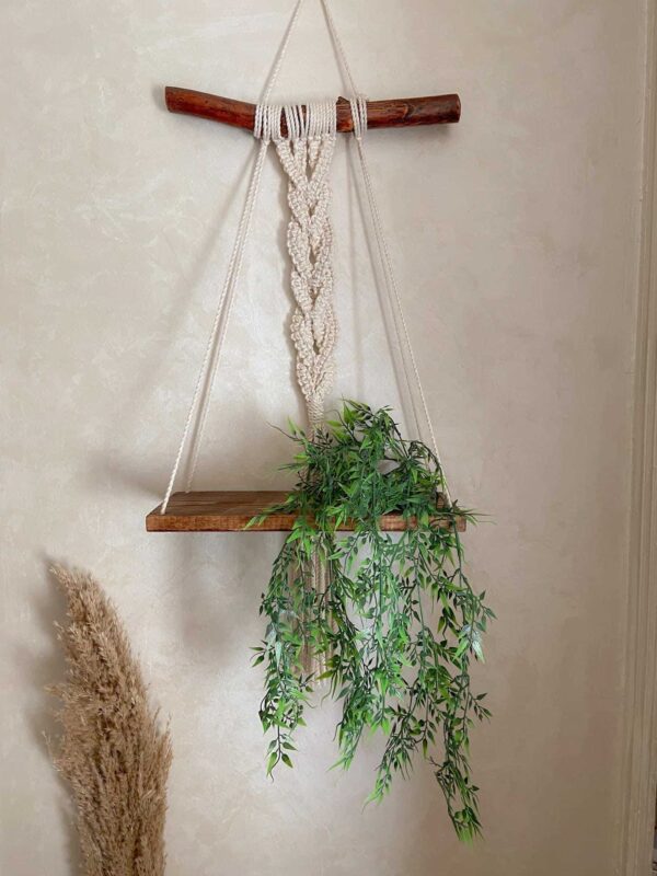 Macrame braided shelf