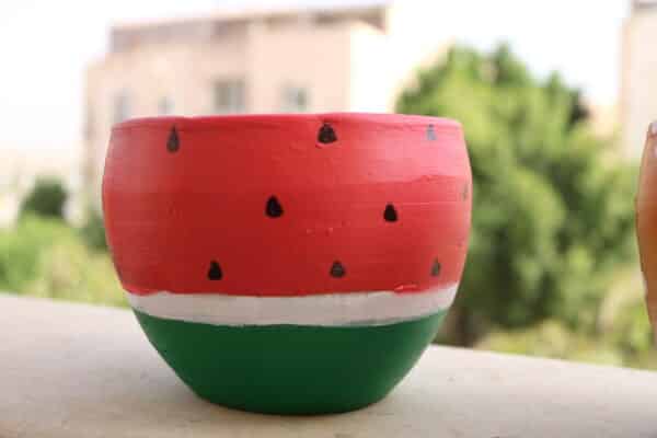 Watermelon Pottery Pot