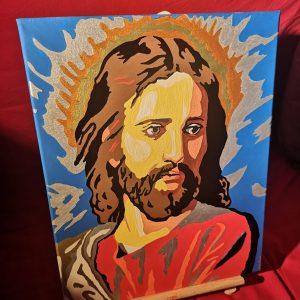 jesus pop art acrylic painting