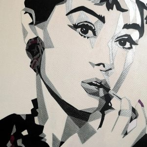 Audrey Hepburn painting from movie Breakfast at Tiffany's