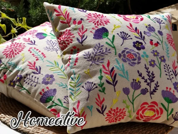 Flowery cushion cover