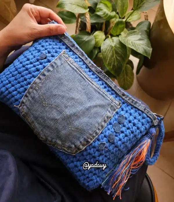 Denim clutch