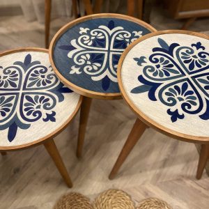 Blue side tables