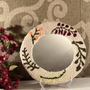 Floral rounded mirror frame