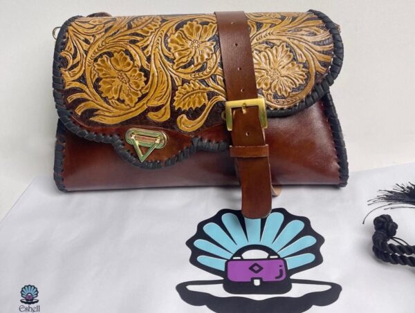 Genuine leather gamila bag with wallet inside the bag