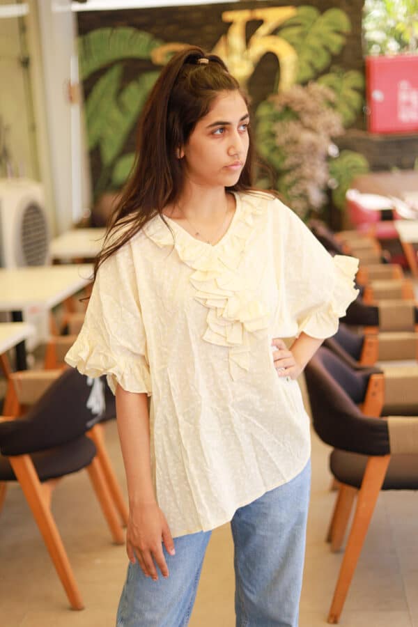 Oversized Light Yellow Cotton Blouse