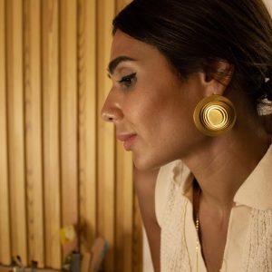 circle gold plated changeable earrings