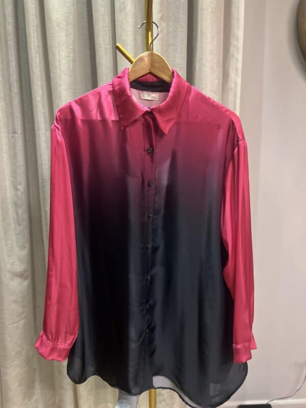 Gradient fuschia free size satin blouse