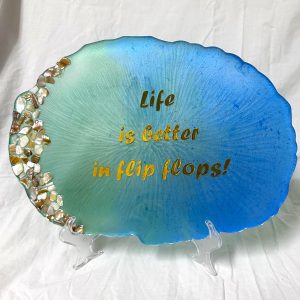 beach tableau with summer quote