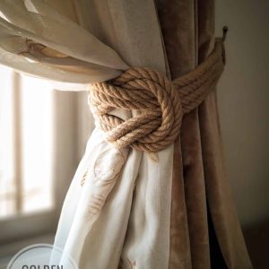 Curtain tie back jute rope