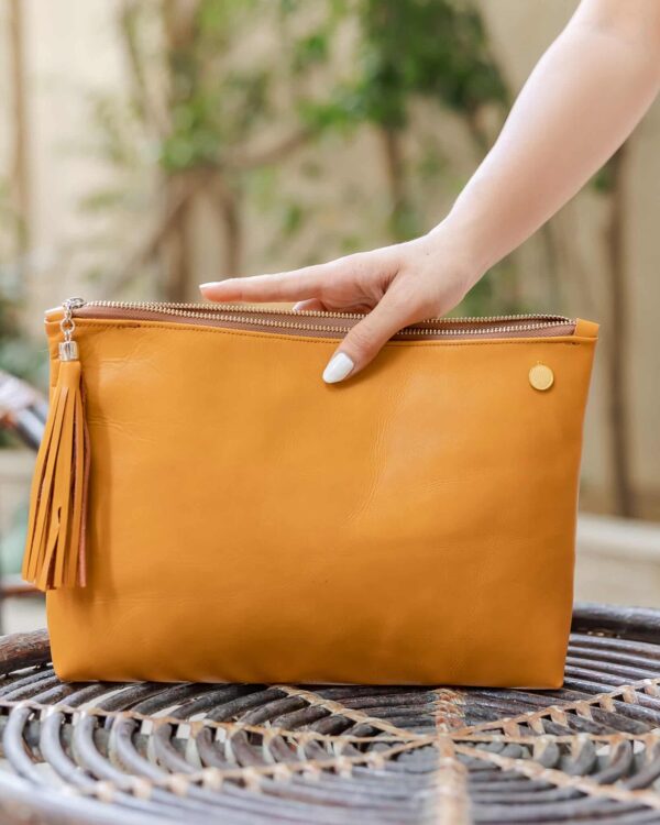 Leather women clutch