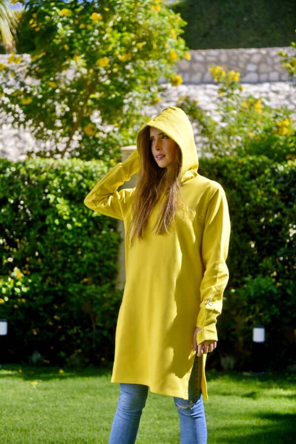 Thumb cuffs hoodie dress