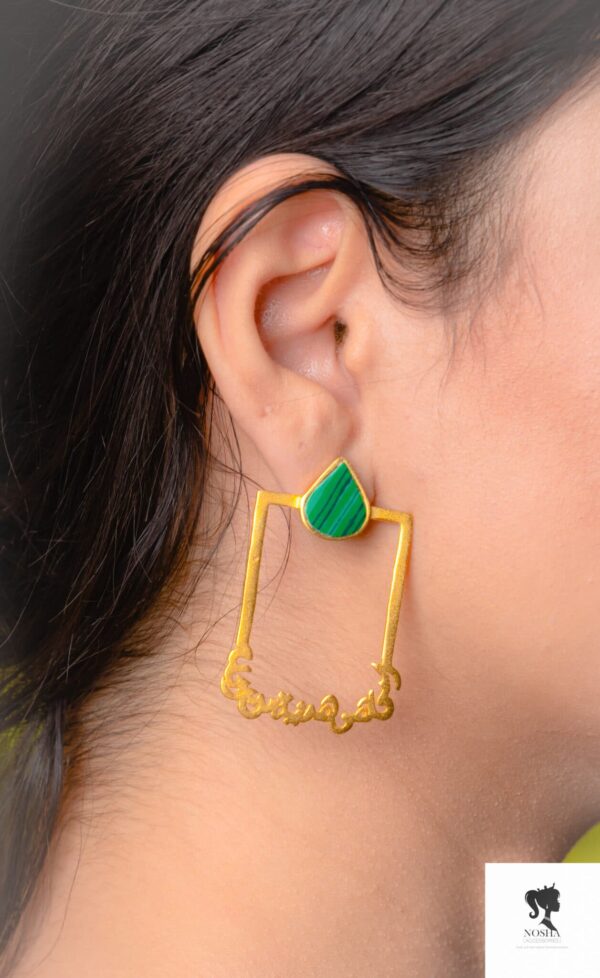 Handmade copper earring plated with gold 18k