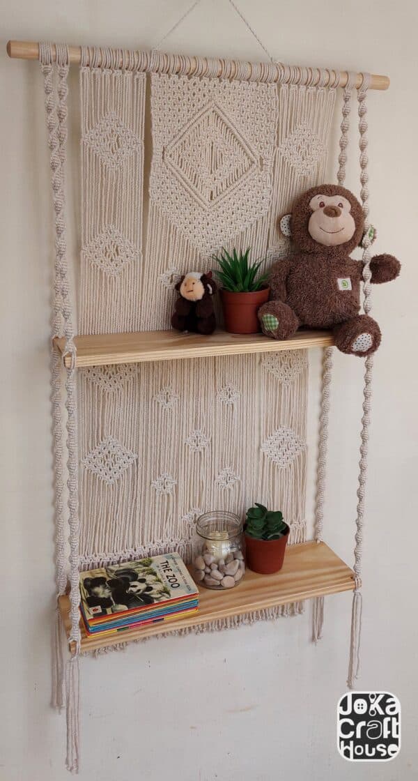 وحدة رفين من المكرمية - 2 shelves Macrame