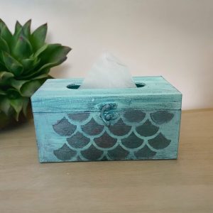 Wooden tissue box