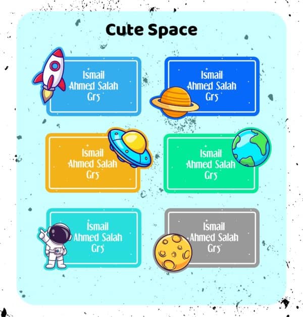 School Labels Space Theme - Mini Books Pack