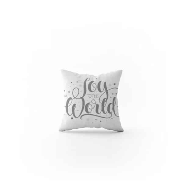 Cushion Joy to the world silver