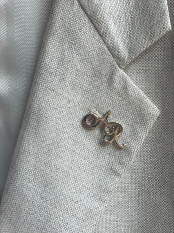 Initials Silver Pin