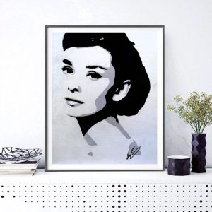 audrey hepburn pop art painting staged