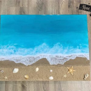 Beach theme resin tableau