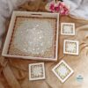 light brown tray and coaster set