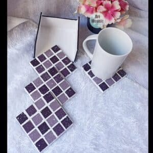 purple mosaic coaster set